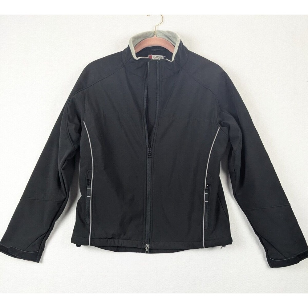 Clique Womens Zipper Jacket Size M Lined Polyester Blend Black